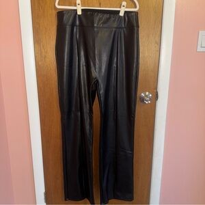 Abercrombie & Fitch Wide Leg Black Faux Leather Pants